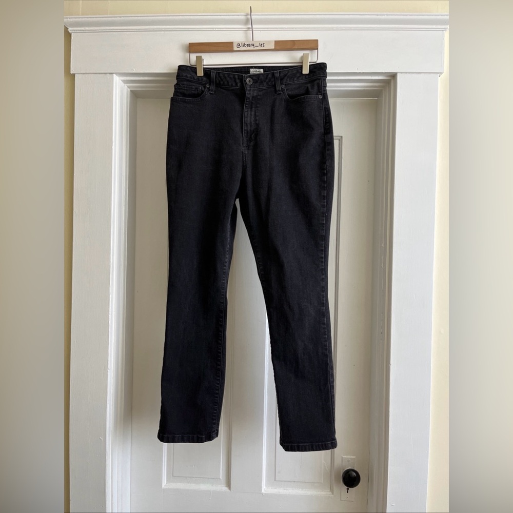 L.L. Bean Straight leg classic fit women’s jeans, black, size 14